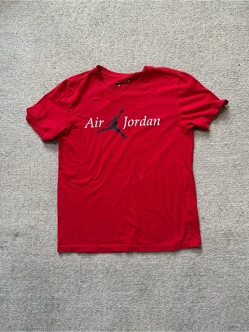 Jordan Shirt Mens Small Red Jumpman AIR JORDAN Logo Graphic Tee Shirt Basketball